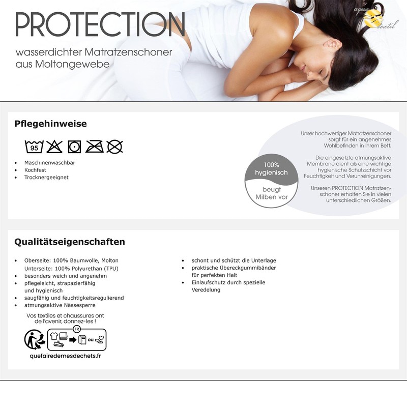 aqua-textil Protection Mattress Protector 70 x 140 cm Cotton Mattress