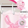 HunnmingRe Pink Bow Shower Curtain Coquette Shower Curtain Waterproof Polyester