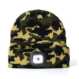 CENSGO Unisex Hat with Light, USB Rechargeable LED Headlamp Beanie, Gifts for Dad Father Men Husband Warm Knitted Cap Green