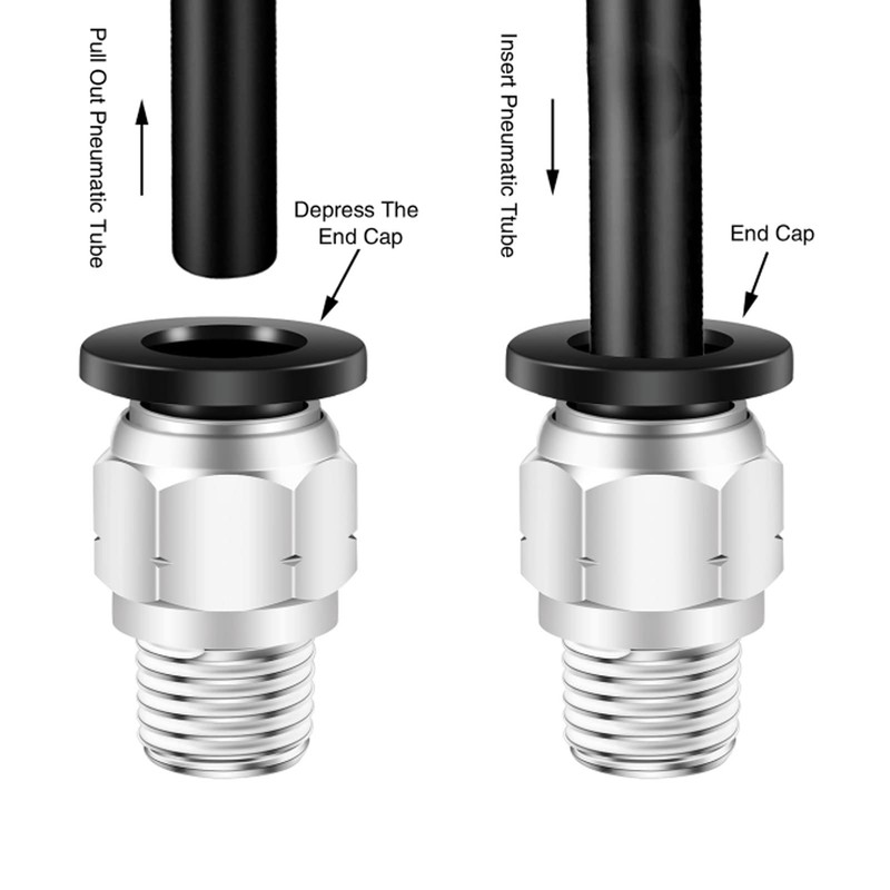 CEKER Push to Connect Air Fittings Male Straight PC 1/2"