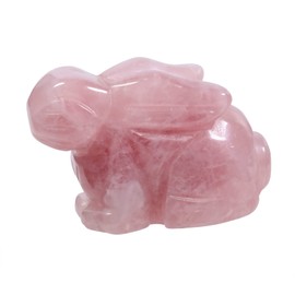 Lovionus89 Crystal Decor Rabbit Sculpture 5cm Natural Carved Crystals and Healing Stones Collectibles Rose Quartz