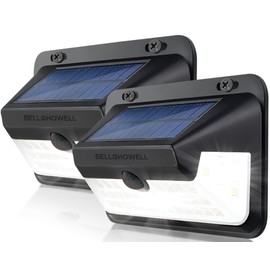 LED Solar Outdoor Lights 2 Pk Easy to Install Super Bright Solar Motion Sensor Light Outdoor, Solar Powered Outdoor Wall Lights Waterproof, Lumiere Solaire Exterieur, Motion Activated Security Lights