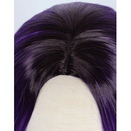 Linfairy Long Purple Blue Dyed Wig for Women Costume Party Wigs (Adult)