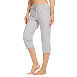 VEOBIKE Women Golf Capri Pants Lightweight Stretch Knit Capri Lounge Cotton Crop Pants for Women Casual Summer