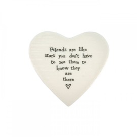 East of India....Friends are like Stars Heart Shaped Coaster