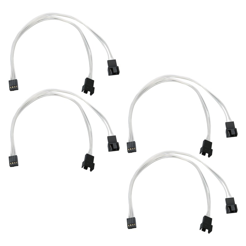 4pcs PWM Fan Extension Cable 4 Pin Silver Coated Copper