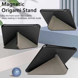 DUEDUE Case for Kobo Libra Colour 7 inch, Hands-Free Lightweight Premium PU Leather Cover, Auto Sleep Wake Sleeve with Stand for Kobo Libra Colour Model N428 2024, Black