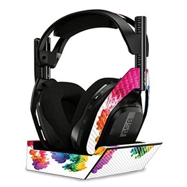 MightySkins Carbon Fiber Skin Compatible with Astro A50 Wireless Headphones + Base Station (Gen 4) - Aqua Paint | Protective, Durable Textured Carbon Fiber Finish | Easy to Apply | Made in The USA