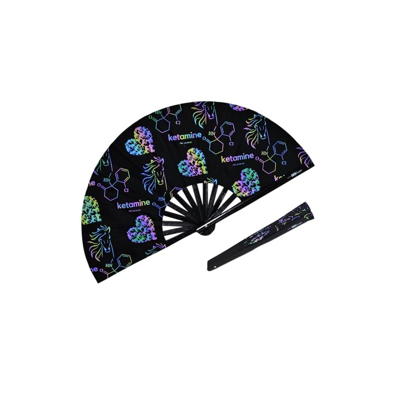 Large Foldable Festival Rave Fan, Various Design, Funny, Meme, UV,
