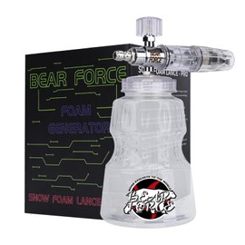 BEAR FORCE Pressure Washer Aluminium Foam Cannon Foam Generator Snow Foam Lance with 1/4” Quick Connector & 1.25mm & 1.10mm Nozzle for Portland Husky Ryobi Greenworks Pressure Washer, transparent