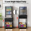 Housolution Mobile Mini Fridge Stand with Storage, Height-Adjustable Mini Beverage