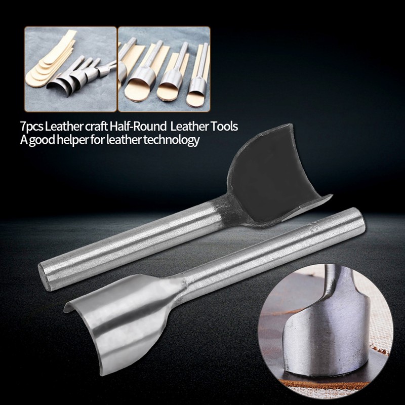 7pcs /set DIY Leather Carft Half Round Punch Belt End