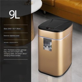 XCLLAM Garbage Can Smart Induction Trash Can Induction Open Electric Home Living Room Toilet Kitchen Stainless Steel with Lid Trash Can(Silver)