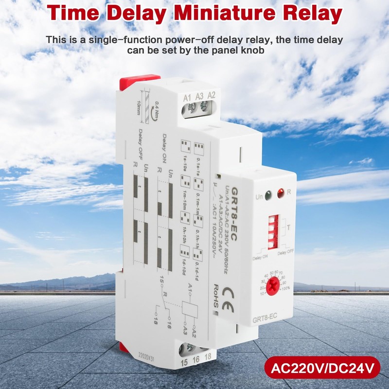 DEWIN Time Relay, GRT8-EC Delay Time Relay Single Function Time