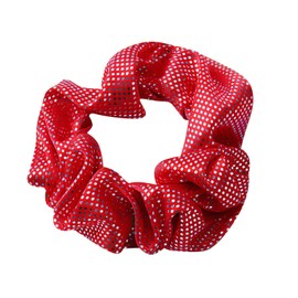 OTYOU 6 Pack Shiny Polka Dots Metallic Hair Scrunchies Rich Tones Scrunchy Bobbles Elastic Hair Ties Hair Accessories for Performance,Dance,Cheer,Party Favors (Red)