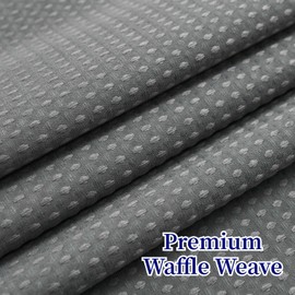 CYPL No Hooks Needed Waffle Weave Shower Curtain with Snap in Fabric Liner Set, Double Layer with See Through Mesh Top Window Shower Curtains,Hotel Style,Waterproof & Washable, SPA ,71Wx74H ,Grey