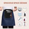 Merleu Quality Server Apron,Machine Washable Waitress Apron with Adjustable Belt,Durable