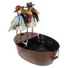 Alpine Corporation 20" Outdoor Tabletop Vintage Rustic Metal Crow Birds,