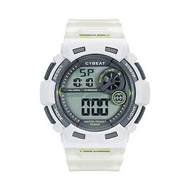 J-Axis ACY14-W Men's Sports Watch, Waterproof 10 ATM Digital Watch, White, Dial Color - Grey, 10 ATM water resistant digital watch series. This is a highly cost-effective digital watch with stopwatch
