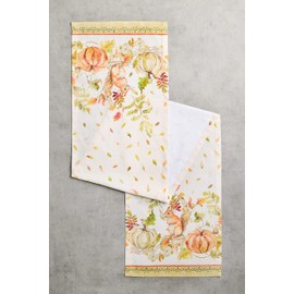 Maison d' Hermine Pumpkin Passion 100% Cotton Table Runner for Party | Dinner | Holidays | Kitchen | Thanksgiving/Christmas [Single Layer (37 cm x 230 cm)]