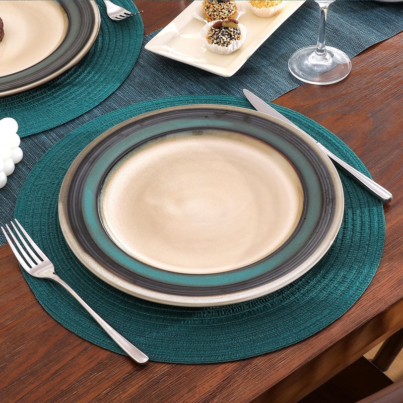 SHACOS Round Placemats Set of 4 Woven Braided Table Placemats