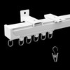 MaKefeile Curtain Tracks Ceiling Wall Mounted Heavy-Duty Curtains Rails Room