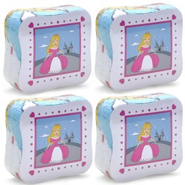 MIJOMA Set of 4 Magic Face Cloths Magic Towel Magic Towel Children's Gift Party Bag Tombola 100% Cotton Unfolds in Warm Water (Princess Magic)