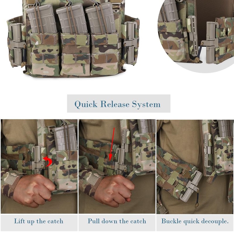 KRYDEX GEAR Tactical Vest Molle Quick Release Set, Quick Disconnect