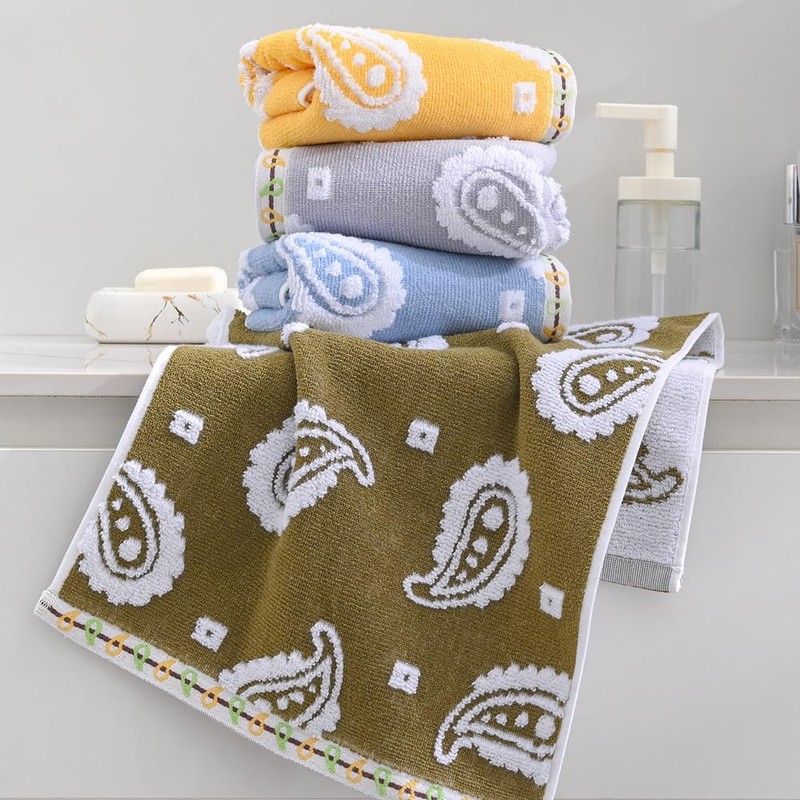 sense gnosis Blue Paisley Pattren Jacquard Hand Towels 100% Cotton