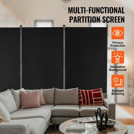 Happybuy 3 - Panel Folding Room Divider, a Portable Privacy Screen. Ideal for Office, Bedroom, and Study, it Offers a Stylish Way to Separate Space. Black