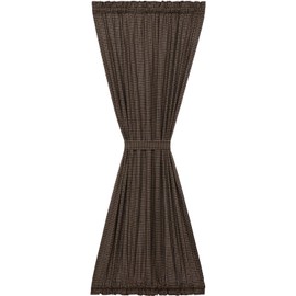 VHC Brands Primitive Curtains Kettle Grove Plaid -Rod Pocket Cotton Tie Back(s) Door Panel, Country Black