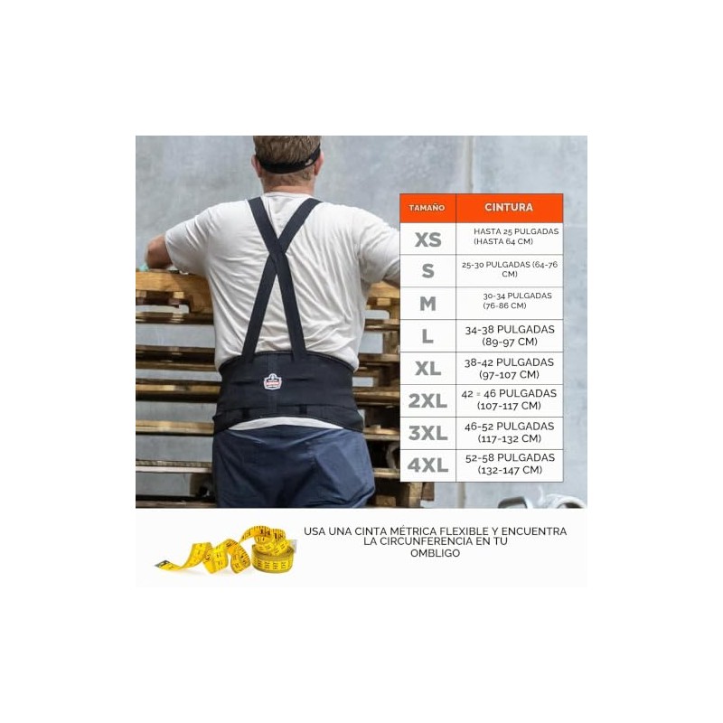 Ergodyne ProFlex 1650 - Cinturón de apoyo para la espalda,