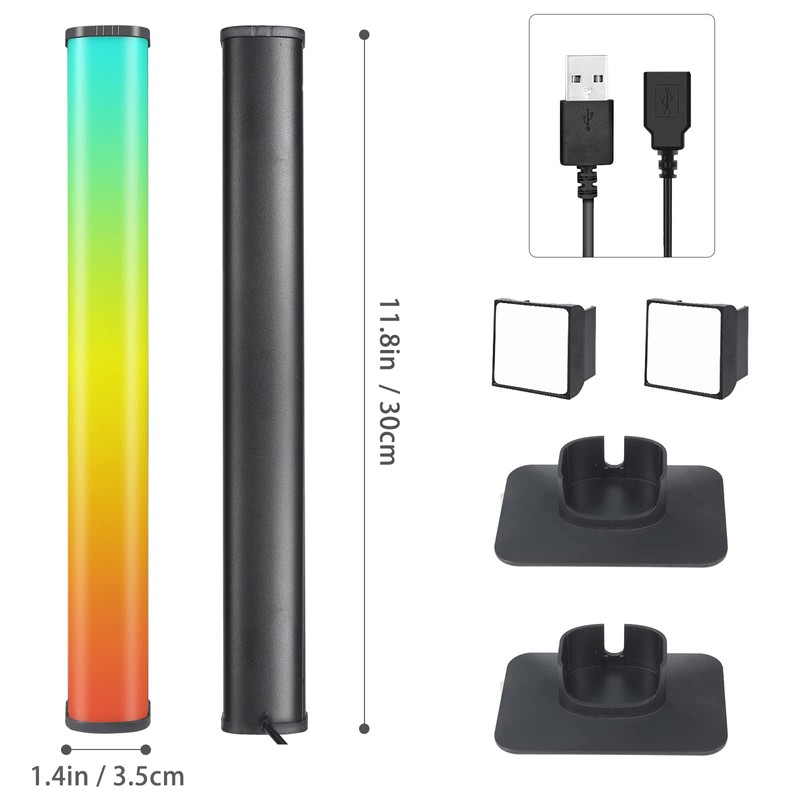 LED Light Bar, 2 Pieces, Smart RGB Lamp, Dimmable Ambient