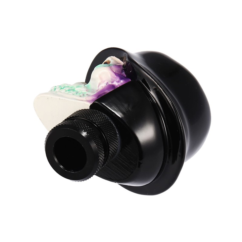 uxcell Auto Car White Black Skull Design Gear Stick Shift