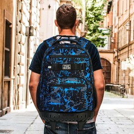 ZLYERT 3Pcs Rolling Backpack for Girls Women, Travel Roller Backpacks with Wheels for Adults, Teens College Love Polka Dots Wheeled Bookbag with Lunch Box(Blue)