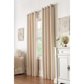 Loft Living Arcane Faux Silk Room Darkening Grommet Curtain 52" x 84" in Champagne