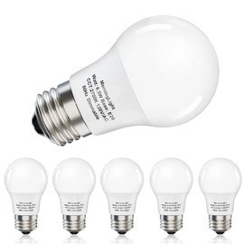 A15 LED Ceiling Fan Light Bulb, E26 LED Bulb 6.5W Equivalent 60 Watt Dimmable Light Bulbs, 2700K Warm White, 6 Pack A15 LED Light Bulbs 60 Watt for Pendant, Hallway Fixtures,120V, 600LM