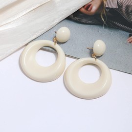 70s Earrings for Women Retro Earrings Acrylic White Earrings for Women Dangle Disco Earrings 70s Jewelry Groovy Earrings 70s Accessories (style1)