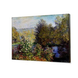 Monet Wall Art Collection The The Corner of the Garden at Montgeron, 1876 Canvas Prints Wrapped Gallery Wall Art | Stretched and Framed Ready to Hang 30X40,