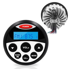 GUZARE Marine Stereo Speaker Package, Bluetooth, MP3/USB AM/FM Waterproof Radio Bundle for Boat SPA ATV UTV