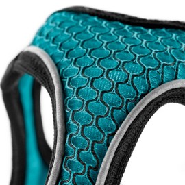 HUNTER Hilo Comfort Harness for Small Dogs, with Mesh Material and Reflective Elements, Turquoise, S–M