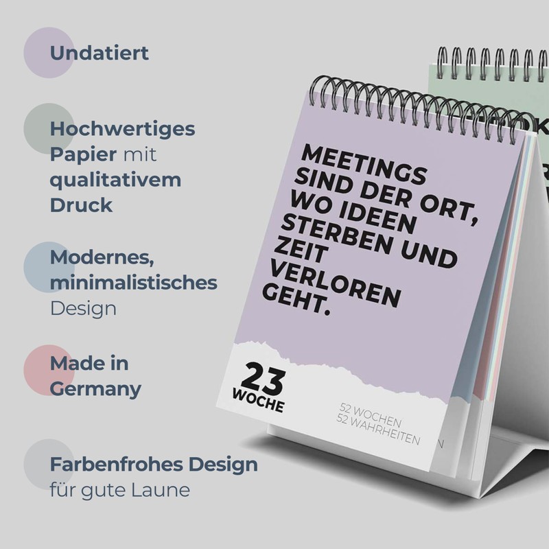Demotivating Office Desk Calendar Undated – 52 Week Office Calendar