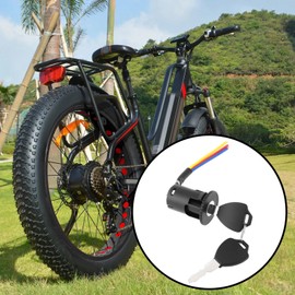 Be In Your Mind 2 Stücke 3 Draht Elektrische Fahrrad Zündung Schalter mit Schlüssel 34mm Große Größe für Elektrische Roller Fahrrad