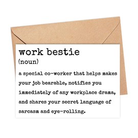 ShelbyShops Funny Coworker Anytime Card - Work Bestie Definition - Blank Greeting Card - Work Friend Card - Coworker Leaving Card - Office Retirement Card - Chance Made Us Colleagues