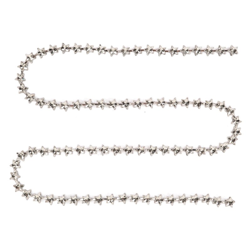1 Yard Star Rhinestone Trim Chain 0.4in Width DIY Cuttable
