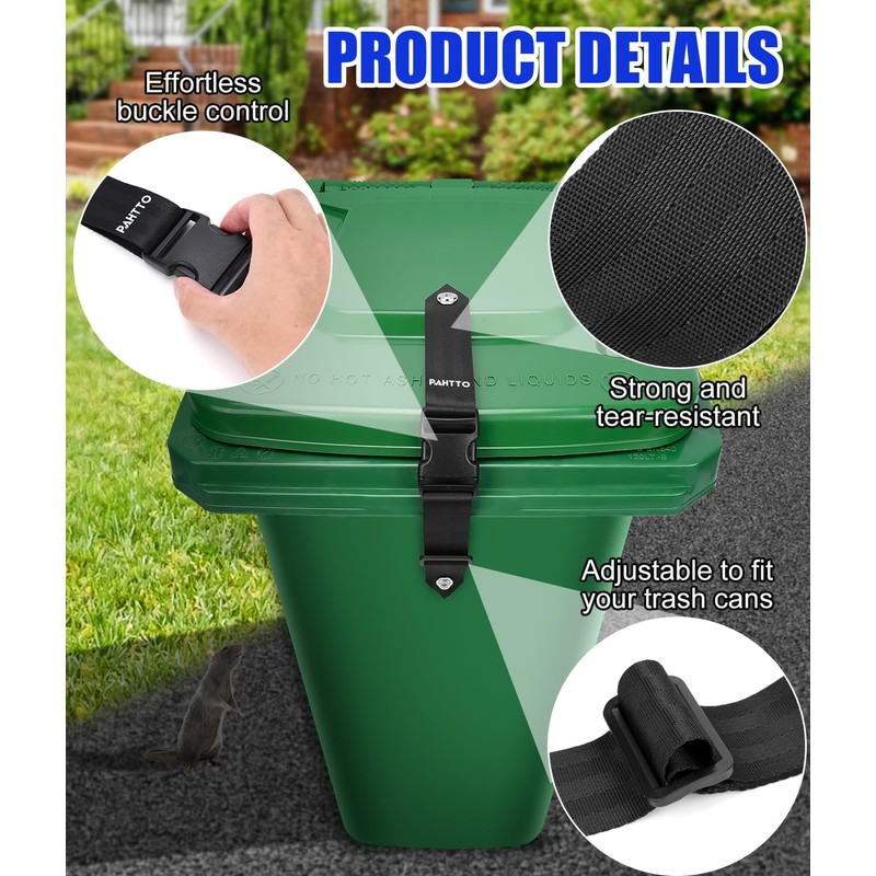 PAHTTO Trash Can Locks for Animals, Universal Garbage Can Lock,