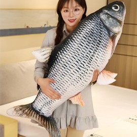 OUKEYI 31.5 inches / 80 cm Simulation Fish Plush Toy ，Soft Fish Cushion Pillow grass carp Plush Pillow Stuffed Toy Throw Pillow for Home Decoration Gift Kids Pillow Stuffed Animal Toy