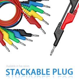 Thuchopy 1000V 5PCS Double-Ended Multimeter Test Leads, 5 Colors multimeter Leads kit