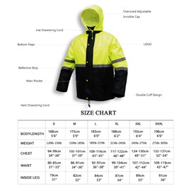 HAOKAISEN High Visibility Reflective Safety Jacket, Rain Suits for Men Lightweight Rain Gear, Waterproof Rain Jacket with Pants(Yellow Large)