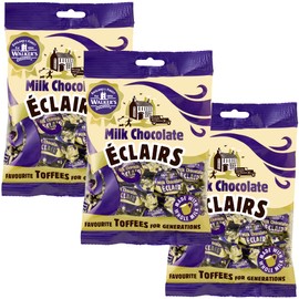 Walkers Nonsuch Milk Chocolate Eclairs 5.29 oz (Pack of 3) - Traditional British Chewy Butter Toffee Candy, Classic English Creamy Toffee Sweets, Imported UK Chocolates Gourmet Gift